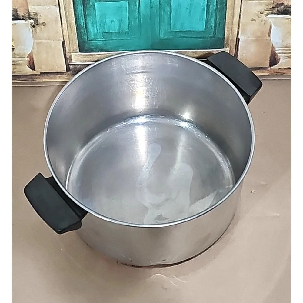 Vintage 1801 Revere Ware 6 Quart Stock Pot Copper Bottom No Lid Clean